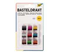 Glorex 9 Piece Artistic Wire Spools of 2 m Assorted Colours, Multicoloured, 17 x