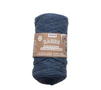 Glorex Bands Macrame Super Soft Yarn Made from 60% cotton/40% Viscose, for Crochet, Knitting and Textiles, 250 g, Approx. 125 m, Blue, Rayon Cotton
