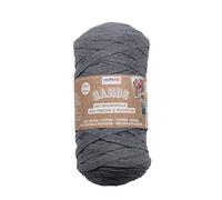Glorex Bands Macrame, Super Soft Yarn Made from 60% cotton/40% Viscose, for Crocheting, Knitting, Knotting and Textile Designing, 250 g, Approx. 125 m, Grey, Cotton, Gray