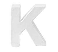 Glorex cardboard letter K, Fsc mix, in white colour, 10 cm x 8 cm x 3.5 cm