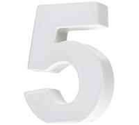 GLOREX Cardboard Number 5, FSC Mix, White, 10 x 7 x 3.5 cm
