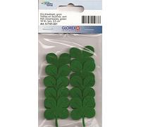 GLOREX Felt Clover Leaf Fliz, Green, (Pack of 10) 3.5 cm