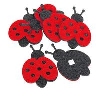 GLOREX Felt Ladybug, Fliz, Red, 18 x 8.5 x 0.5 cm - Pack of 6 pieces