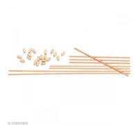 Glorex Mobile Bars 8ST 16 Wooden Olives, Wood, natural, 33 x 8.6 x 0.3 cm