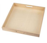 GLOREX Natural Wooden Tray, 40 x 40 x 5 cm