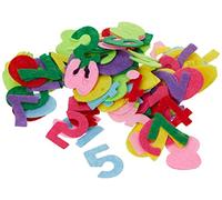 GLOREX Number Scatter Pieces for Decoration, Felt, Multi-Colour, 17 x 11.5 x 1 cm, 150 Units