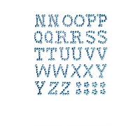 Glorex P and D Letters 13 mm N-Z Self-Adhesive, Plastic, Blue, 14.5 x 8.6 x 0.2 cm