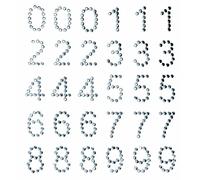 GLOREX P and D Numbers 13 mm 0-9 Self-Adhesive, Plastic, Silver, 14.5 x 8.6 x 0.2 cm