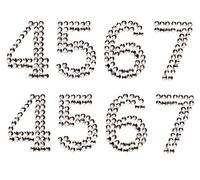 Glorex P and D Numbers 25 mm 4 7 Crystal Adhesive, Plastic, silver, 14.5 x 8.6 x 0.2 cm