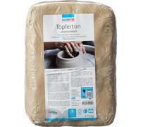 Glorex Pottery Clay, unscanned, 5 kg in white, smooth and easy to work with, without grog, air-drying and fireable, suitable for pottery wheels