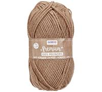 GLOREX Premium Wool Made of 100% Acrylic, Easy to Work with, Versatile, Warm, Soft, Non-Scratching, 50 g, Approx. 140 m, Brown
