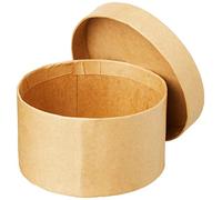 Glorex Round Cardboard Storage Box - Natural - 10 x 10 x 5.5 cm