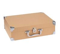 Glorex Travel, Suitcase Sustainable FSC Certified Cardboard, Approx. 35.5 x 25 x 10 cm, Made of Papier-mâché, for Gluing, Painting, decopatch or decoupage, Natural Brown, 35,5 x 25 x 10 cm