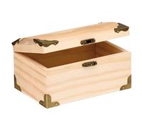 Glorex Wooden Treasure Chest, natur, 15 x 9.5 x 8 cm