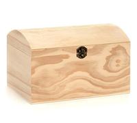 Glorex Wooden Treasure Chest, Natural, 26 x 17.5 x 16 cm