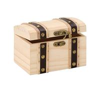 Glorex Wooden Treasure Chest, Wood, Natural, 14 x 9,5 x 9,5 cm