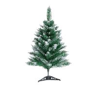 Gloreyan 2Ft Artificial Christmas Tree Green Tabletop Christmas Tree with Flocking Snow Frost Tips Plastic Stand Mini Xmas Pine Tree for Party Supplies Indoor Outdoor Holiday Home Decoration