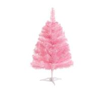 Gloreyan 2FT Artificial Christmas Tree Pink Tabletop Christmas Tree with Plastic Stand Mini Xmas Pine Tree for Party Supplies Indoor Outdoor Holiday Home Decoration