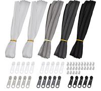 GLORHA 5 Pieces 2.5 m Nylon Endless Zip, 4 Colors Zips for Sewing with Slider and Zipper Repair Kits for Coats Jacket Bags and Crafts
