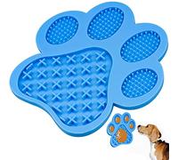 GLORHA Silicon Dog Peanut Butter Lick Mat, Blue Dog Lick Mats with Suction for Pet Food Yogurt Pet Bathing Grooming Training