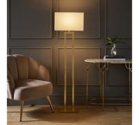ValueLights | Gloria Gold Double Stem Metal Floor Lamp with Rectangular Lamp Shade | Floor Lamps, Home Décor & Improvement Essential