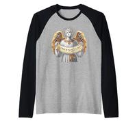 Gloria in Excelsis Deo Angel Christmas Carol Latin Catholic Raglan Baseball Tee