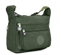 Gloria Kaos Handbag Woman Shoulder Bag Adjustable Multi-pockets Fabric Art.41543, Army Green