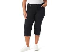 Gloria Vanderbilt Women's Amanda Capri with High Rise Straight Standard Jeans, Black, 14