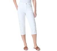 Gloria Vanderbilt Women's Amanda Capri with High Rise Straight Standard Jeans, Vintage White, 6