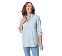 Gloria Vanderbilt Women's Amanda Oversized Button Down Shirt with Roll-tab Sleeves, Pale Sky, XL