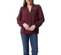 Gloria Vanderbilt Women's Danika Pleated Peasant Bell Sleeve Blouse Standard, Burgundy Elixir, S