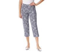 Gloria Vanderbilt Womens Shape Effect Pull on High Rise Straight Leg Capri Standard, Naval Blue- Polynesian Nights, 10