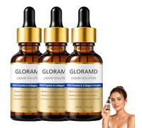 GloriaMD Liquid Solution, Advanced Facial Serum with Peptides Collagen Hydration Firming Skin Care Lightweight Fast Absorbing Anti Wrinkle Essence for Daily Routine Use，3PCS：A