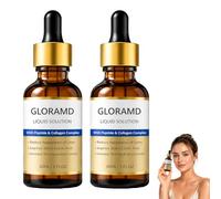 GloriaMD Liquid Solution, Advanced Facial Serum with Peptides Collagen Hydration Firming Skin Care Lightweight Fast Absorbing Anti Wrinkle Essence for Daily Routine Use，2PCS：A