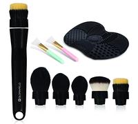 GLORIAPELO Electric Makeup Brush Professional Makeup Brush Set with 5 Interchangeable Heads - 360 Degree Rotating Makeup Brushes - Flawless Application - Natural Finish Foundation Powder Brush
