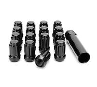 Glorider 16pcs M12x1.5 Spline Black Lug Nuts with Socket Key, Fits Polaris RZR Honda Can-Am Pioneer, Steel, Limited Warranty