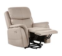 Electric Recliner Chair GLORIE with Massage Faux Leather Taupe