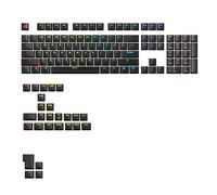 GLORIOUS ABS Doubleshot V2 Keycaps OEM Profile (Black) | Dual Moulded Design, Fade Resistant Surface, RGB Friendly Translucent Legends, Fits MX Style Stems, ANSI Layout
