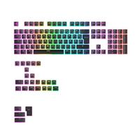 GLORIOUS Aura RGB French AZERTY Pudding Button Caps (Black) | Doubleshot Durable PBT Plastic, Standard OEM Profile, Clear Font Sides, Luminous Backlight MX Setup Rods