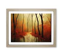 Glorious Autumn Forest H1022 Framed Print for Living Room Bedroom Home Office Décor, Wall Art Picture Ready to Hang, Oak A2 Frame (64 x 46 cm)