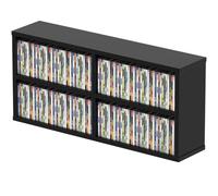 Glorious CD Box 180 CD Storage Unit - Black Wall Cabinet Shelf Compact Disc MDF