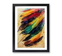 Glorious Feathers Framed Print | A3 Black Framed Wall Art | Ready to Hang | Modern Nature Picture | Living Room Bedroom Lounge Office