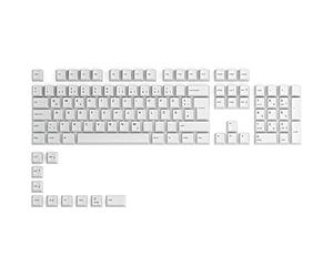 Glorious Gaming 115x GPBT-Keycaps - Cherry-Profil, äußerst widerstandsfähiger PBT-Kunststoff, optisch ein Blickfang, überragende Akustik, Originalschrift, Deutsch layout - Arctic White