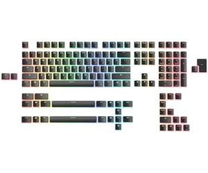 GLORIOUS Gaming 145x Aura Keycaps V2 - PBT Pudding Keycaps, RGB Friendly with Transparent Fonts & Sides, PBT Material for Durability & Deep Acoustics - American QWERTY Layout - Black
