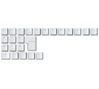 Glorious Gaming 24x ABS Doubleshot V2 Keys (Spanish Layout) - Double Cast Design, Never Fade, RGB Friendly with Clear Symbols, Fits All MX Switch, Spanish Layout - White