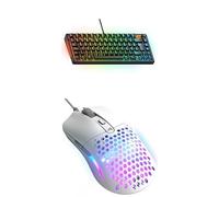 Glorious Gaming Contrast Bundle: Model O Eternal Mouse (Matte White, 58g) & GMBK 75% TKL Gaming Keyboard (Black, UK Layout) - Stylish Black & White Setup, Silent Membrane Keys, High-Performance Sensor