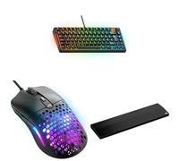 GLORIOUS Gaming Ergonomic Bundle: Model O Eternal Mouse (Black) & GMBK 75% Keyboard (UK Layout) & Wooden Wrist Rest (TKL, Onyx Black) - Wrist Support, Silent Operation, Lightweight Precision Mouse