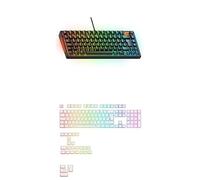 GLORIOUS Gaming GMBK 75% Keyboard (Black, UK Layout) & Aura Keycaps V2 (White, UK Layout) Bundle - Max RGB Customization