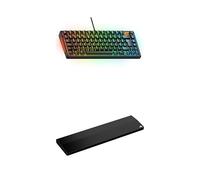 GLORIOUS Gaming GMBK 75% Keyboard (Black, UK Layout) & Wooden Wrist Rest (TKL, Black) Bundle - Silent Typing, Premium Wood Support