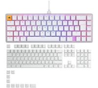 GLORIOUS Gaming GMMK 2 65% Prebuilt Keyboard (White, UK Layout) & GPBT Keycaps (Arctic White, UK Layout) Bundle - Compact Design, Ultra-Clean Look